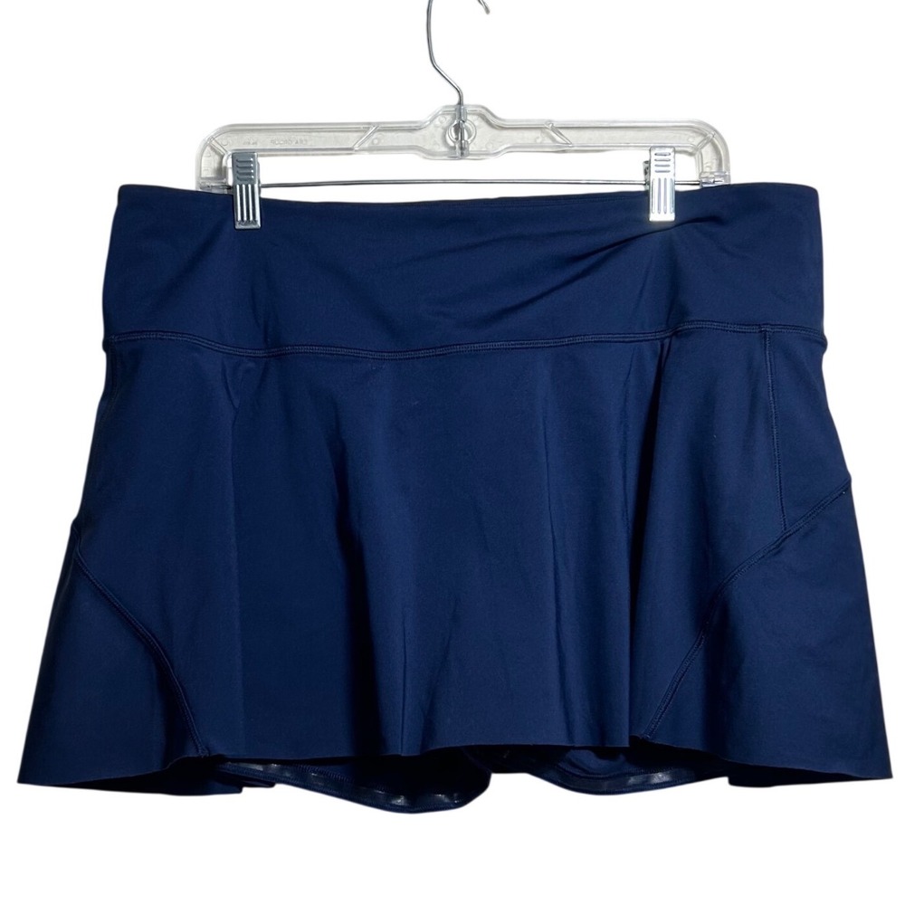Athleta Ace Tennis Skort 13.5 Navy Blue Active Skirt XL Pockets Workout Sporty